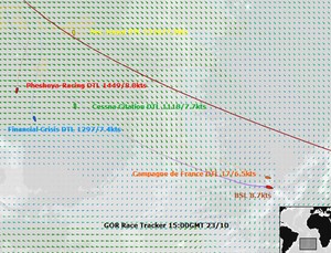 GOR Race Tracker 15:00 GMT 23/10/2011 - Global Ocean Race 2011-12 photo copyright Global Ocean Race http://globaloceanrace.com taken at  and featuring the  class