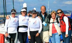 Alana, Elizabeth, Sally with Sally’s parents Dick and Leslie with Olympic Director Katie Kelly - Weymouth and Portland International Regatta 2011 photo copyright USSTAG taken at  and featuring the  class