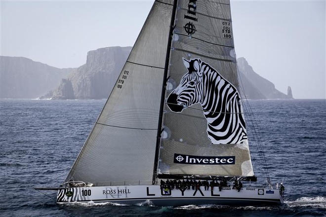 Investec Loyal reaches the Organ Pipes at Cape Raoul, 2011 Rolex Sydney Hobart Race ©  Rolex/Daniel Forster http://www.regattanews.com