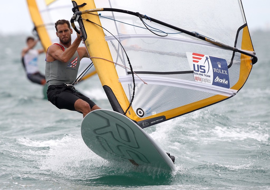 PERTH, AUSTRALIA - DECEMBER 13:  Benjamin Barger of the USA competes on day 11 during the RS:X Men's Windsurfer event of the 2011 ISAF Sailing World Championships on December 13, 2011 in Perth, Australia. (Photo by Paul Kane/Perth 2011) photo copyright Paul Kane /Perth 2011 http://www.perth2011.com taken at  and featuring the  class