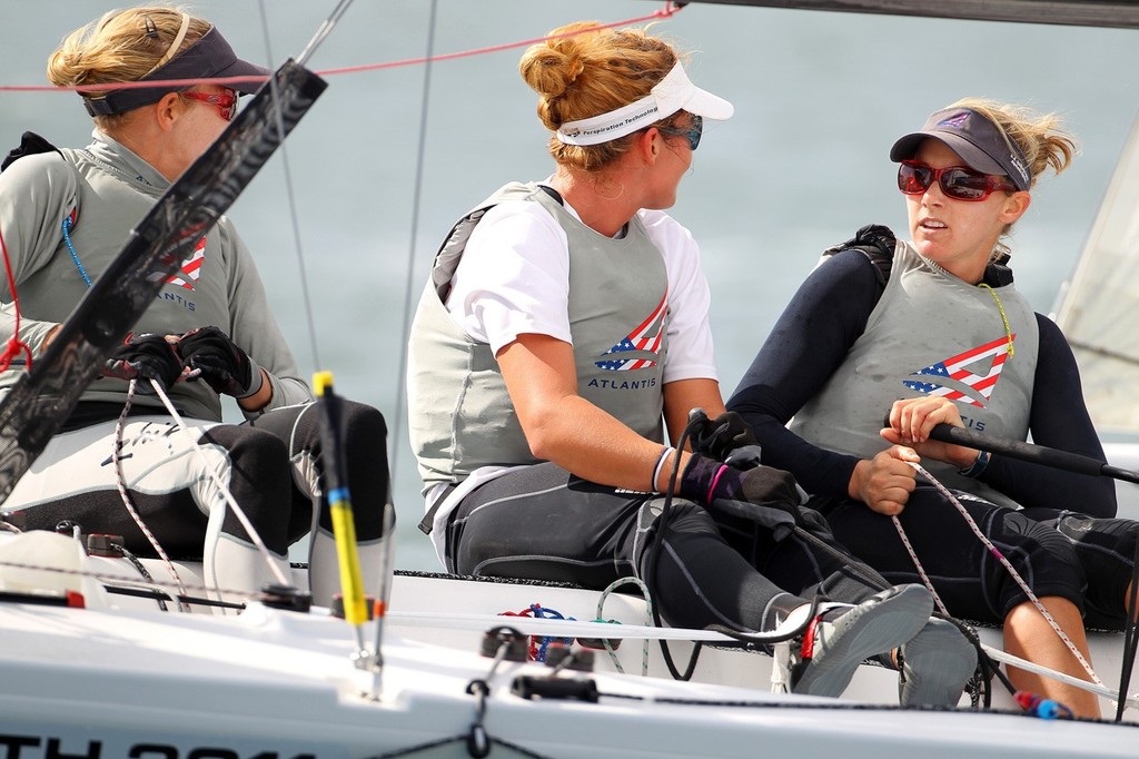 Perth, WA - December 9: Genevieve Tulloch, Alice Manard Leonard and Jenn Chamberlin, Womens Match Racing December 9, 2011 off Fremantle, Australia. (Photo by Richard Langdon)

?Perth 2011 ISAF Sailing World Championships, 3rd-18th December 2011.?
Perth 2011 image. ??For further information please contact richard@oceanimages.co.uk
+44 7850 913500
+61 478 221797??
© Richard Langdon. Image copyright free for editorial use. This image may not be used for any other purpose without the express prior w photo copyright Richard Langdon /Ocean Images http://www.oceanimages.co.uk taken at  and featuring the  class