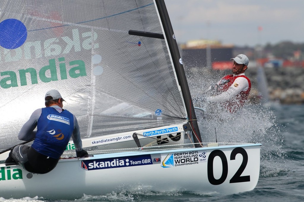 Giles Scott and Ben Ainslie, Finn - ISAF Sailing World Championships Perth 2011 photo copyright  Richard Langdon/Skandia Team GBR taken at  and featuring the  class