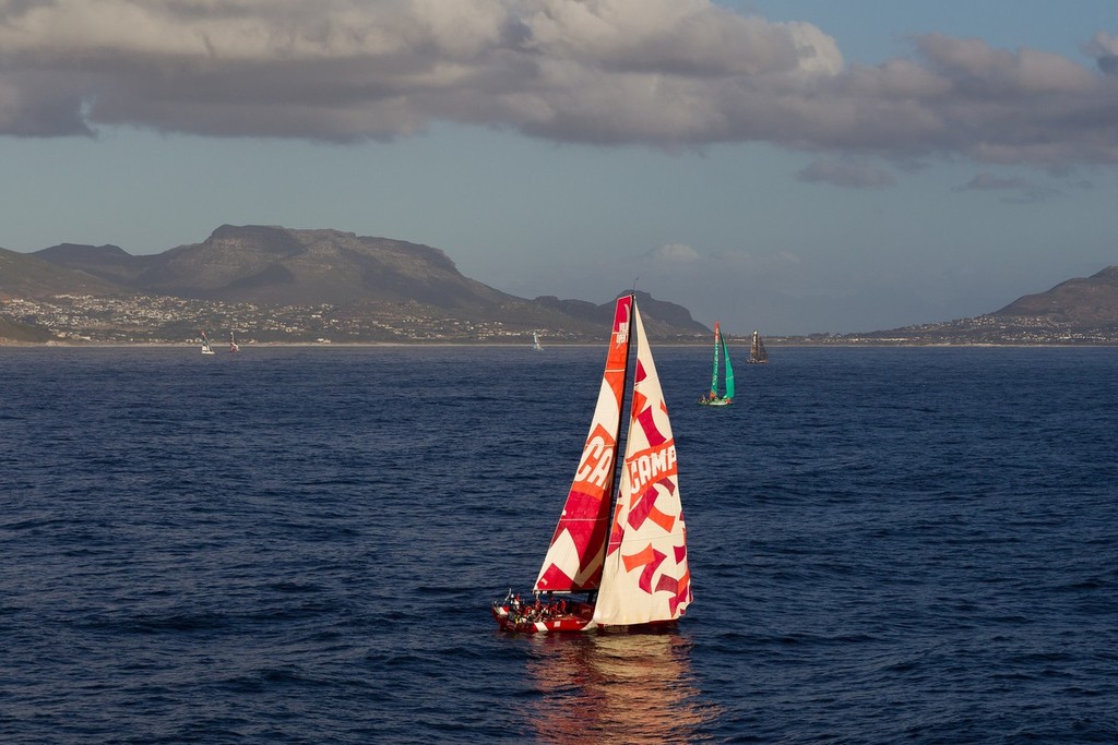Light winds at the start of Volvo Ocean Race, Leg 2 from Cape Town, South Africa to Abu Dhabi, UAE. photo copyright Ian Roman/Volvo Ocean Race http://www.volvooceanrace.com taken at  and featuring the  class