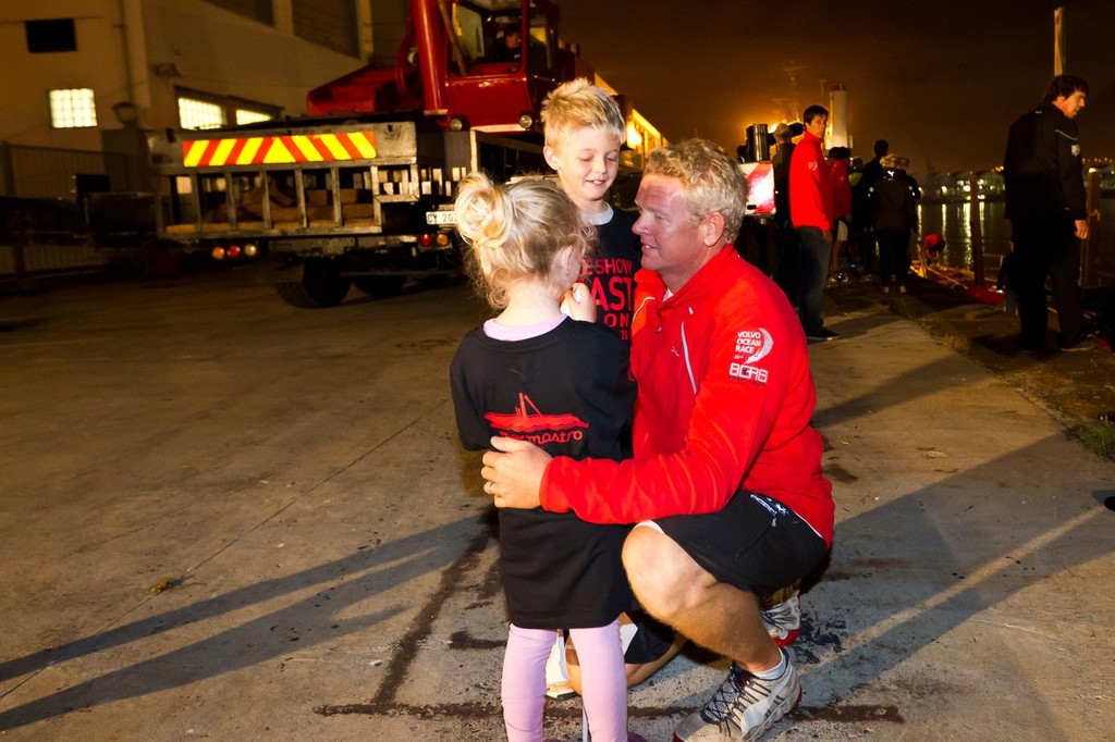Tony Mutter from New Zealand together with his children in Cape Town, South Africa.  (Photo Credit must read: IAN ROMAN/Volvo Ocean Race) photo copyright Ian Roman/Volvo Ocean Race http://www.volvooceanrace.com taken at  and featuring the  class