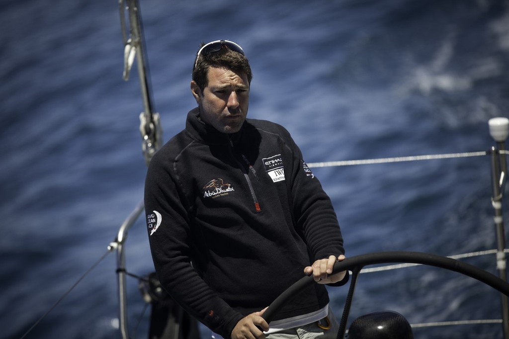 Simon Fisher onboard Abu Dhabi Ocean Racing during leg 2 of the Volvo Ocean Race 2011-12, from Cape Town, South Africa to Abu Dhabi, UAE. photo copyright Nick Dana/Abu Dhabi Ocean Racing /Volvo Ocean Race http://www.volvooceanrace.org taken at  and featuring the  class
