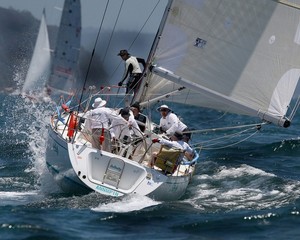 Action at the start line in the 2011 Pittwater to Coffs Race - 'Infinity' - Pittwater & Coffs Harbour Regatta 2012 photo copyright Howard Wright /IMAGE Professional Photography http://www.imagephoto.com.au taken at  and featuring the  class