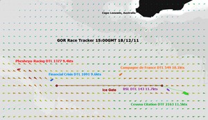 GOR Geovoile Race Tracker 15:00 GMT 18/12/2011 photo copyright Global Ocean Race http://globaloceanrace.com taken at  and featuring the  class