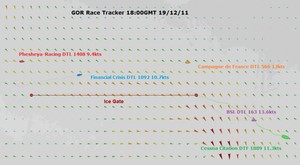 GOR Race Tracker 18:00GMT 19/12/11 photo copyright Global Ocean Race http://globaloceanrace.com taken at  and featuring the  class