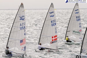 Railey (right) heads off onto the first upwind leg - ISAF Sailing World Championships Perth 2011 photo copyright Mick Anderson / Sailingpix.dk http://sailingpix.photoshelter.com/ taken at  and featuring the  class