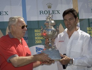 Wild Oats - Bob Oatley, owner & Mark Richards, skipper with Tattersall Cup for Overall Handicap victory - Rolex Sydney Hobart Yacht Race 2011 photo copyright  Rolex / Carlo Borlenghi http://www.carloborlenghi.net taken at  and featuring the  class