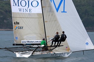 Mojo Wine with a little breeze - Race 4 of the N.S.W. 18ft Skiff Championship photo copyright Frank Quealey /Australian 18 Footers League http://www.18footers.com.au taken at  and featuring the  class