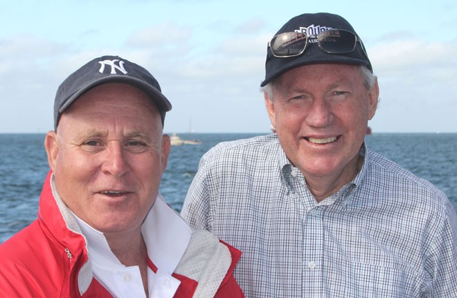 John Mitchell, Mayor of Greater Geelong (left),  Sir Roderick Eddington, Chairman Victorian Major Events Company © Sail-World.com http://www.sail-world.com