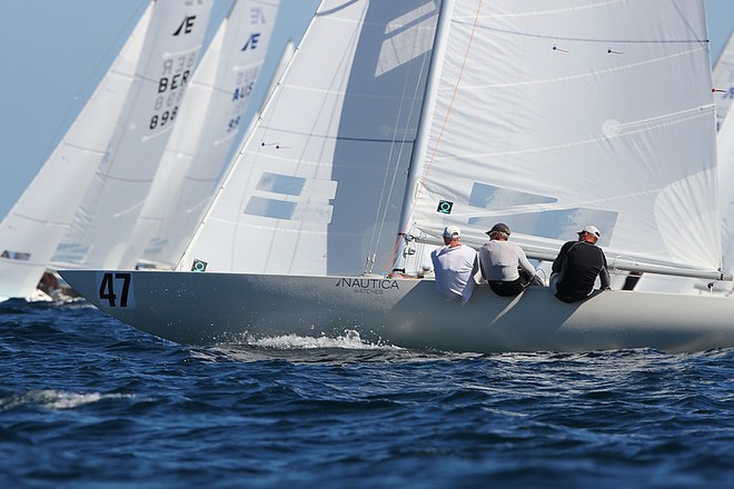 Etchells World Championship Sydney Australia 2012.   Graeme Taylor on Magpie scoring a third in race eight. © Ingrid Abery http://www.ingridabery.com