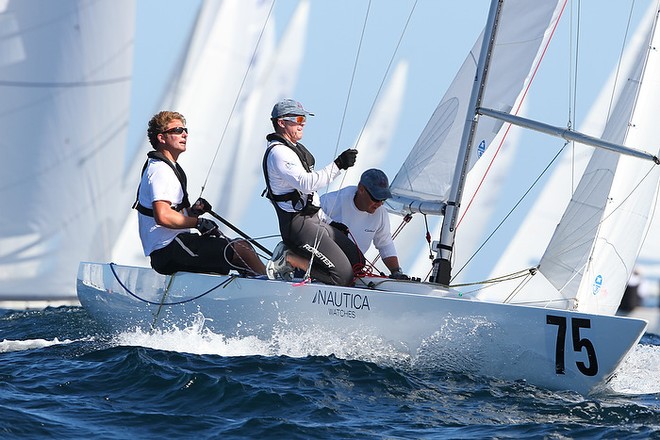 Etchells World Championship Sydney Australia 2012.   James Howells, GBR, 2nd overall in race eight, heading for the spreader mark.  © Ingrid Abery http://www.ingridabery.com