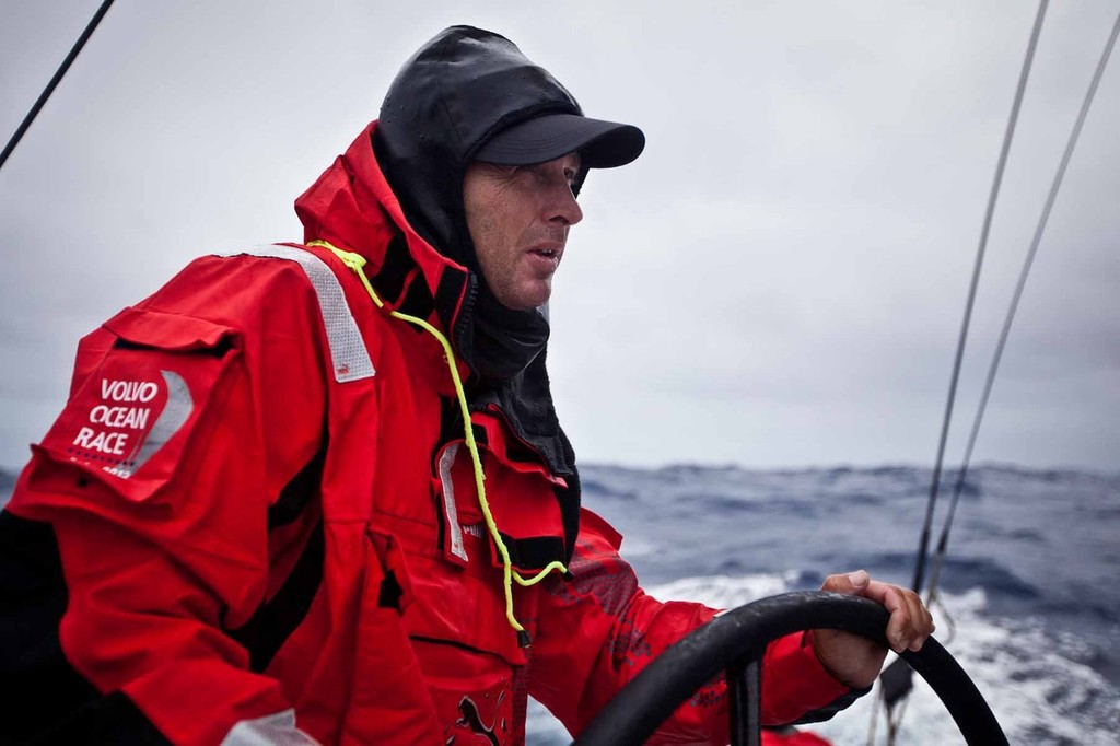 Kelvin Harrap drives PUMA’S Mar Mostro towards Auckland in rough weather. PUMA Ocean Racing powered by BERG during leg 4 of the Volvo Ocean Race 2011-12, from Sanya, China to Auckland, New Zealand. (Credit: Amory Ross/PUMA Ocean Racing/Volvo Ocean Race) photo copyright Amory Ross/Puma Ocean Racing/Volvo Ocean Race http://www.puma.com/sailing taken at  and featuring the  class