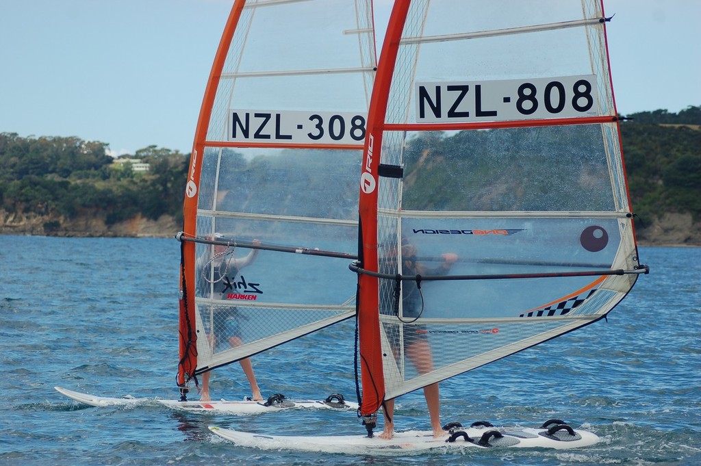 Brother and Sister Patrick and Carmen Haybittle head upwind - Bic Techno Oceanias and RS:X Nationals photo copyright Brian Haybittle taken at  and featuring the  class