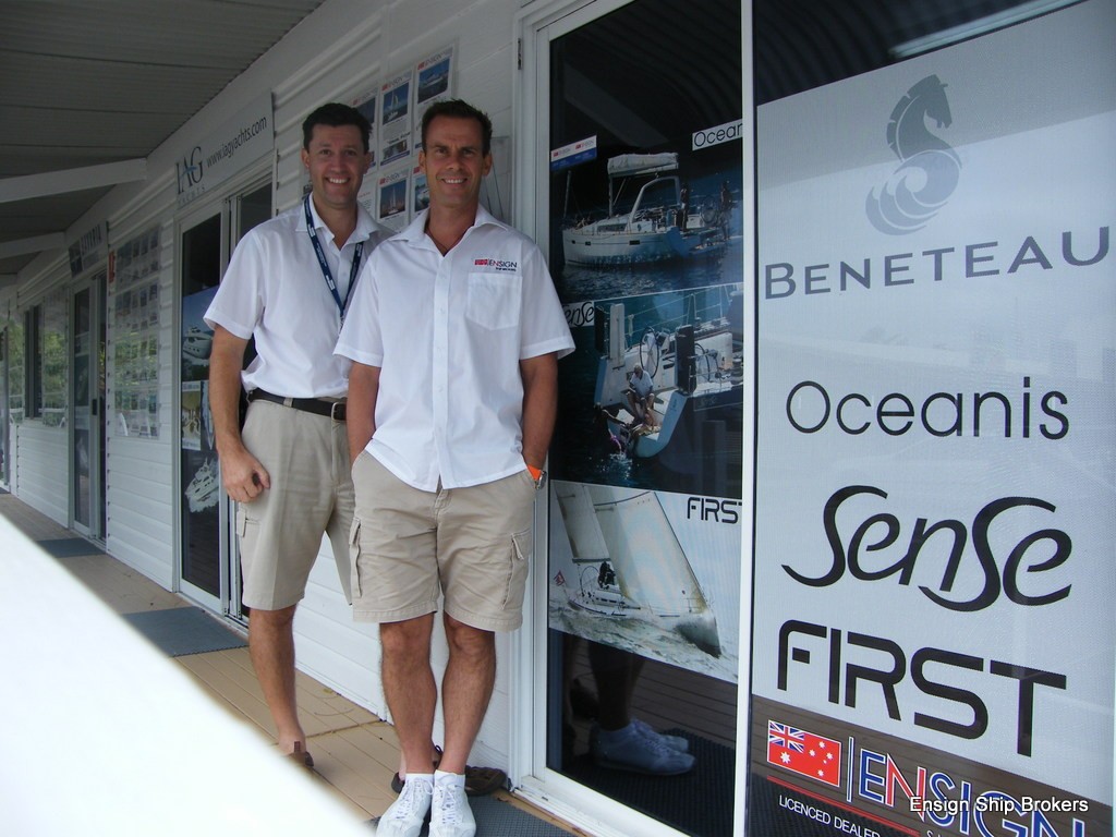 Ant and Dave, new Ensign ship brokers Mooloolaba crew members  - Ensign Yachts photo copyright florian coroller taken at  and featuring the  class