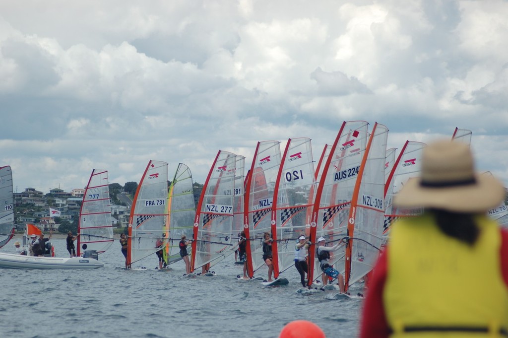 Techno's get under way. Most are starting conservatively on starboard tack now. - Bic Techno Oceanias and RS:X Nationals photo copyright Brian Haybittle taken at  and featuring the  class