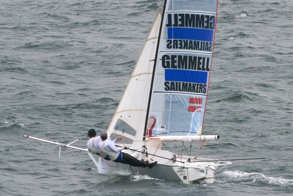Gemmell - taking the plunge. - Lincoln Crowne 12ft Skiff NSW State Championships photo copyright Nicholas Assef taken at  and featuring the  class