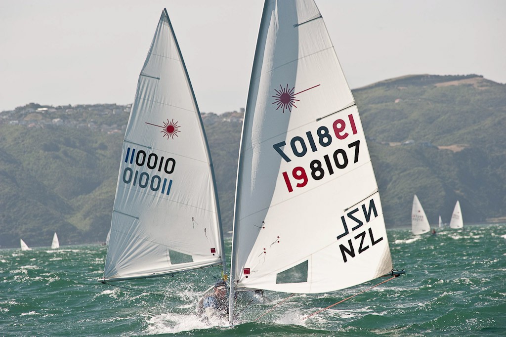 NZ Laser Association President enjoying a great day on Wellington Harbour.  - 2012 New Zealand Laser National Championships photo copyright Chris Coad Photography http://www.chriscoad.co.nz/ taken at  and featuring the  class