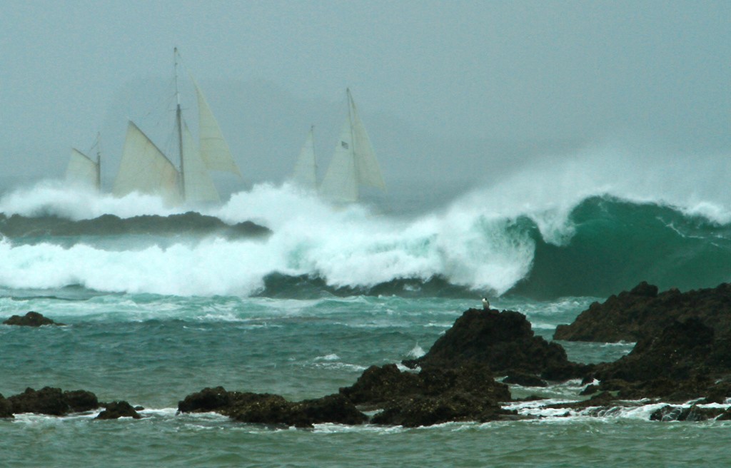 Big seas Tapeka - Tall Ships and Classic Invitational Race, Bay of Islands - 2012 photo copyright Steve Western www.kingfishercharters.co.nz taken at  and featuring the  class