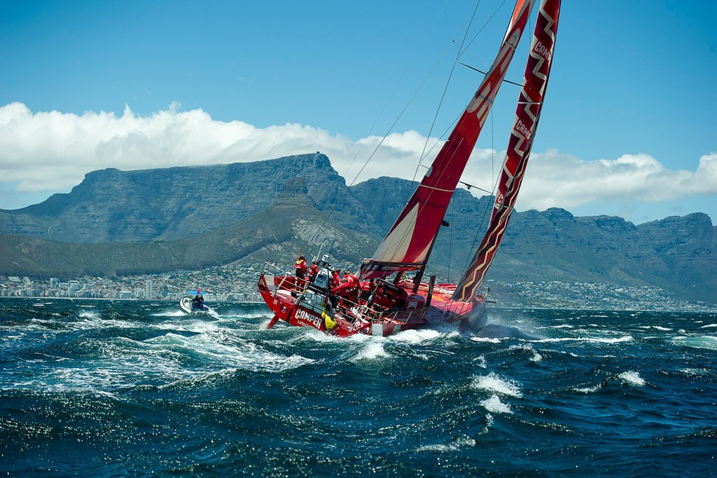 Camper With Emirates Team New Zealand finish leg one of the Volvo Ocean Race in Cape Town second behind Team Telefonica. 27/11/2011 photo copyright Chris Cameron/Volvo Ocean Race www.volvooceanrace.com taken at  and featuring the  class