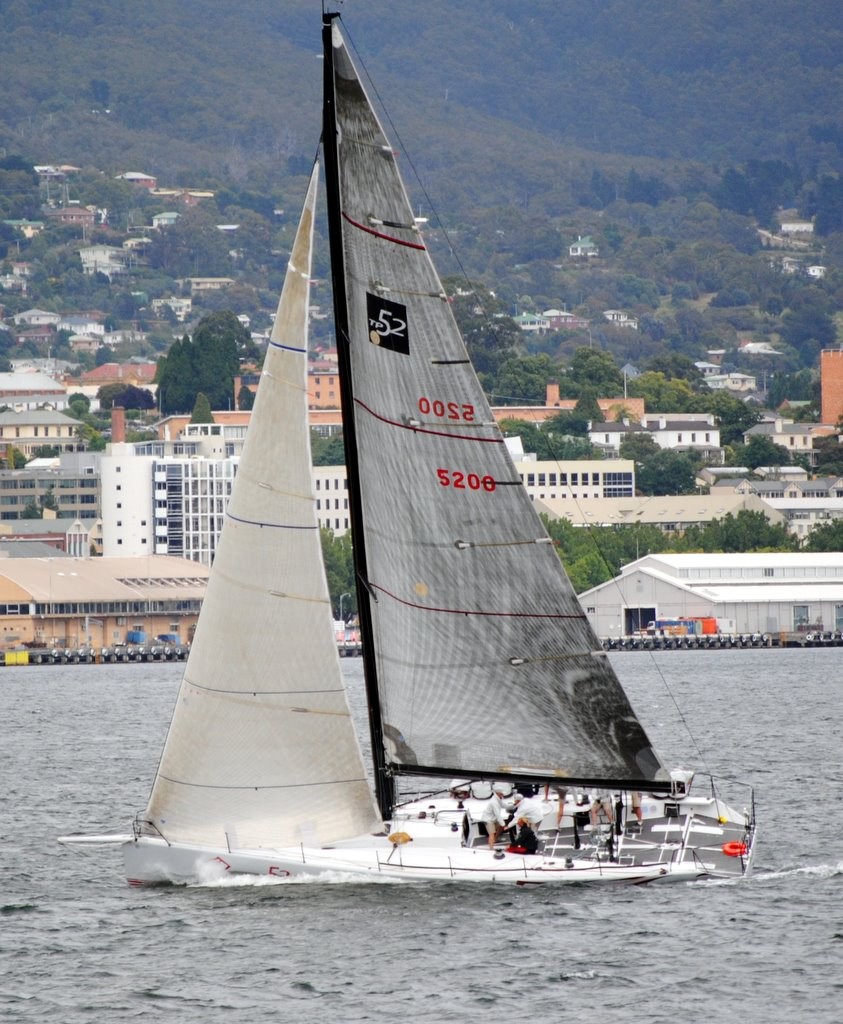 The TP52 Cougar 2 made her local racing debut in Tasmania’s southern waters on Saturday, streaking the fleet for line and IRC honours - Hobart Combined Clubs Long Race series photo copyright  Andrea Francolini Photography http://www.afrancolini.com/ taken at  and featuring the  class