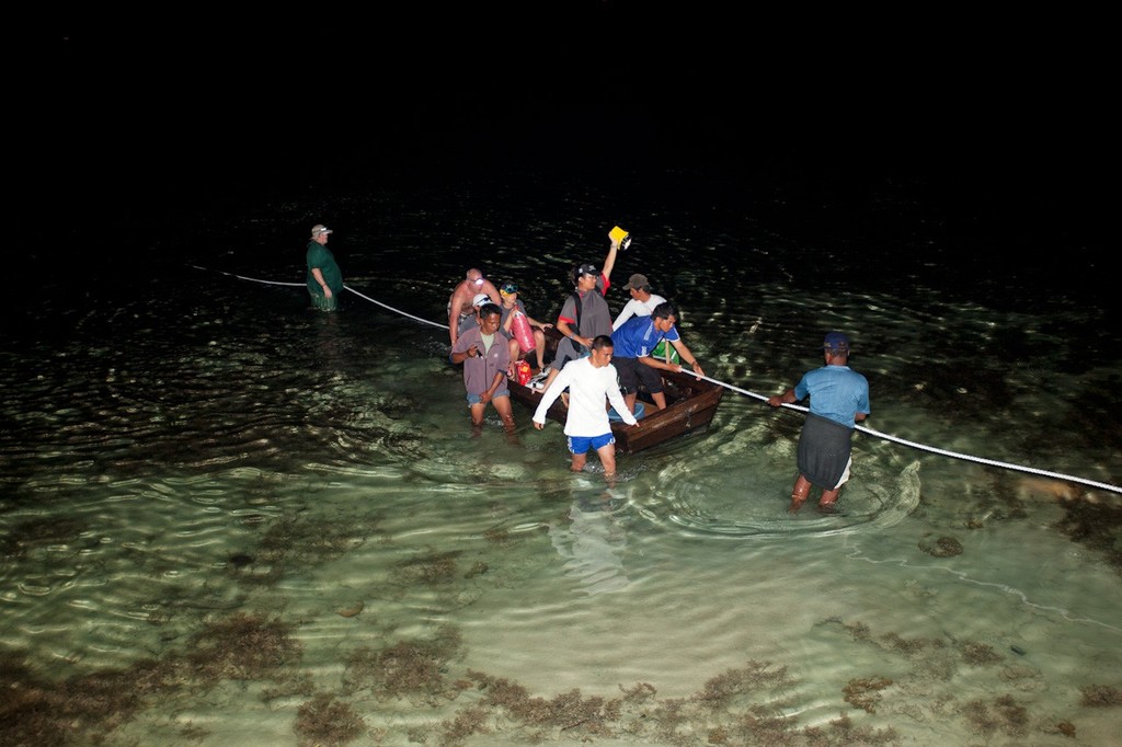 Mount Gay Rum 2012 Neptune Regatta. But landing is trickier in the dark when the waters all gone down the equatorial plug hole. photo copyright Guy Nowell/ Mt Gay Rum Neptune Regatta taken at  and featuring the  class