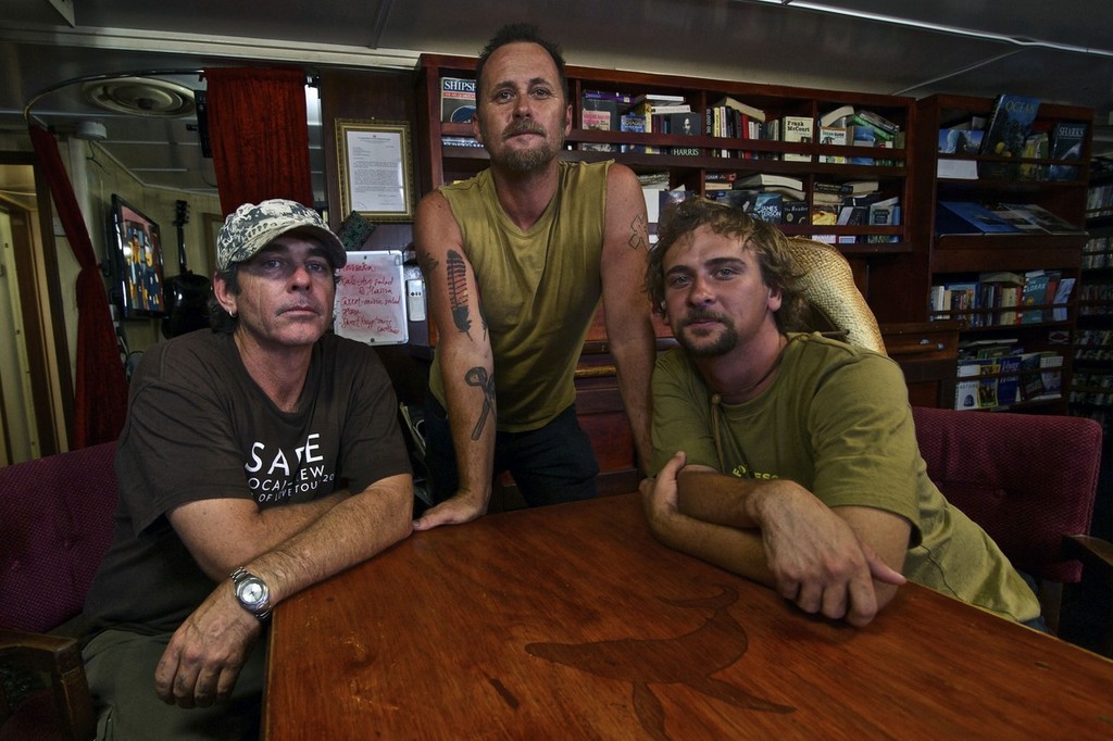 The three Forest Rescue Activists who boarded the Shonan Maru #2 while they were visiting the Steve Irwin in Fremantle photo copyright Sea Shepherd Conservation Society - copyright http://www.seashepherd.org taken at  and featuring the  class