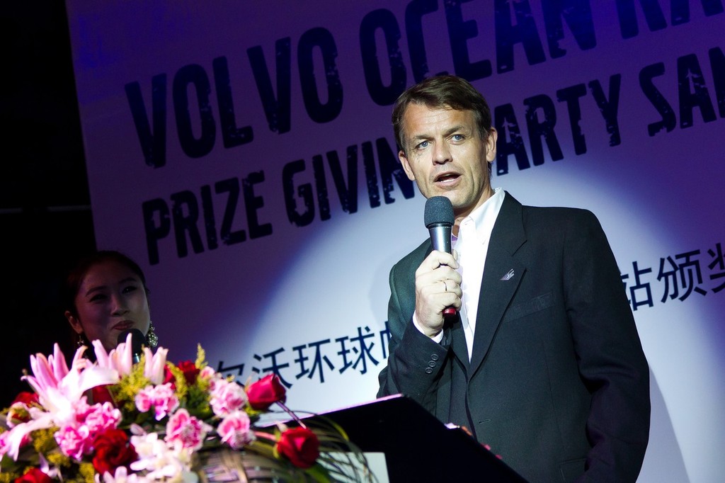 Knut Frostad, Volvo Ocean Race CEO, speaking at the Prize Giving Ceremony in Sanya, China. (Credit: IAN ROMAN/Volvo Ocean Race) photo copyright Ian Roman/Volvo Ocean Race http://www.volvooceanrace.com taken at  and featuring the  class
