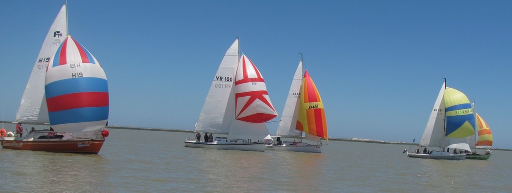 Vintage River Boats and Racing Boats under kite - The Marina Hindmarsh Island Milang Goolwa Freshwater Classic 2012 photo copyright Locky McLaren taken at  and featuring the  class