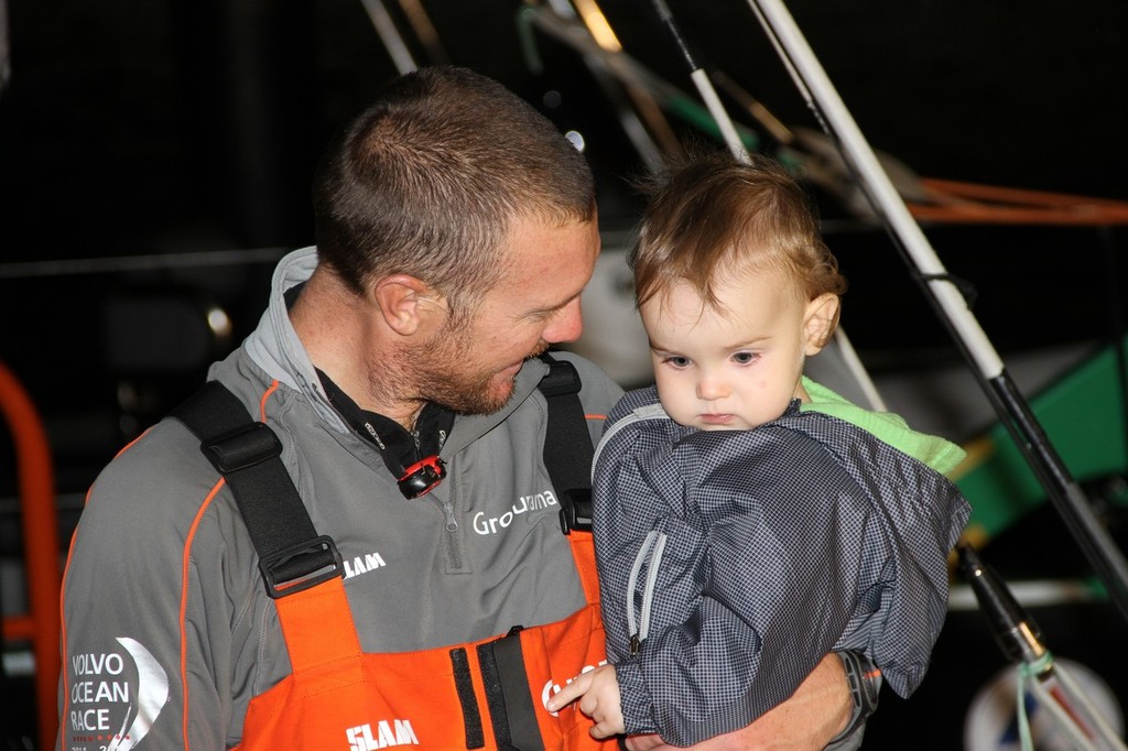 Another happy Dad - Volvo Ocean Race, Leg 4 Finish photo copyright Richard Gladwell www.photosport.co.nz taken at  and featuring the  class