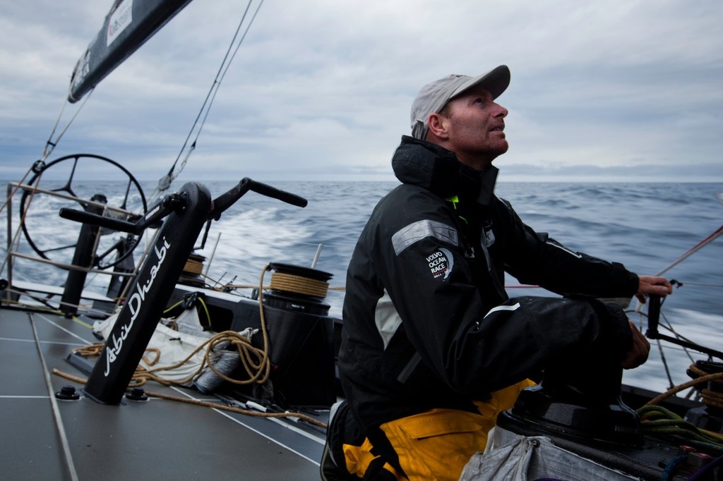 Watch leader Craig Satterthwaite onboard Abu Dhabi Ocean Racing during leg 4 of the Volvo Ocean Race 2011-12, from Sanya, China to Auckland, New Zealand. (Credit: Nick Dana/Abu Dhabi Ocean Racing/Volvo Ocean Race) photo copyright Nick Dana/Abu Dhabi Ocean Racing /Volvo Ocean Race http://www.volvooceanrace.org taken at  and featuring the  class