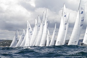 Start Line - Day 1 Race 1  - Etchells Nationals 2012 - Pittwater, Sydney photo copyright Beth Morley - Sport Sailing Photography http://www.sportsailingphotography.com taken at  and featuring the  class
