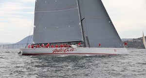 Wild Oats XI is nearly as long as the Tasman Bridge. - King of the Derwent photo copyright  John Curnow taken at  and featuring the  class