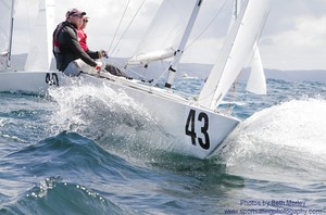Magpie finished in 2nd Place on Day 1 of the Etchells Nationals, sailed by Graeme Taylor, Grant Simmer and Steven Jarvin  - Etchells Nationals 2012 - Pittwater, Sydney photo copyright Beth Morley - Sport Sailing Photography http://www.sportsailingphotography.com taken at  and featuring the  class