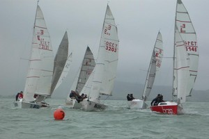 The Elliott 5.9 fleet fights for the pin end at the year's most highly contested event - Elliott 5.9 National Champions photo copyright Rob Gill taken at  and featuring the  class