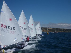 Start Heat 7 Radial Rigs - South Australian Laser State Championships photo copyright Louise Philcox taken at  and featuring the  class
