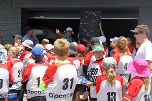 PRO Col Chidgey giving the sailors the briefing.  Thx Col, we couldn't have done it without you!! - 2011/12 NSW O'pen Cup (PSSAC, Port Stephens) photo copyright Bevan McKavanagh taken at  and featuring the  class