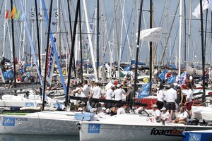 Sportsboats, SB3's and Melges dockside post race - Festival of Sails 2012, Royal Geelong Yacht Club photo copyright Teri Dodds/ Festival of Sails http://www.festivalofsails.com.au/ taken at  and featuring the  class