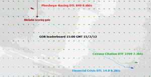 GOR Race Tracker 15:00 GMT 15/2/12 photo copyright Global Ocean Race http://globaloceanrace.com taken at  and featuring the  class