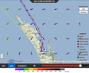 Predictwind shows a collapsing wind system around the Northland coast on Saturday and Sunday for the finish of Leg 4 of the Volvo Ocean Race photo copyright PredictWind.com www.predictwind.com taken at  and featuring the  class