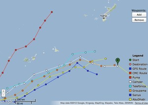 Volvo Ocean Race - Leg 4 Day 4 zoom view of fleet positions photo copyright PredictWind.com www.predictwind.com taken at  and featuring the  class