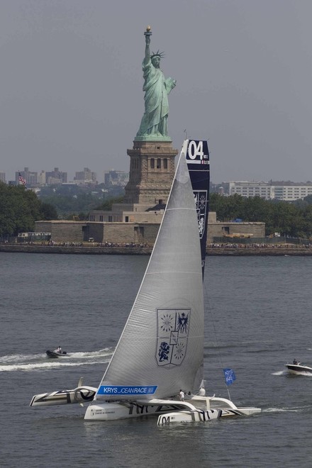 The Krys Ocean Race gets underway off New York City. © Mark Lloyd / MOD S.A http://www.multionedesign.com