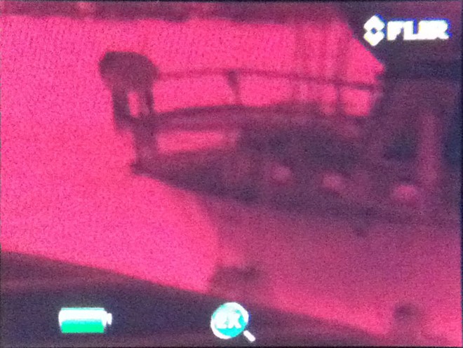 Pushpit of a yacht seen under red hot with a 2x zoom. - FLIR Review ©  John Curnow