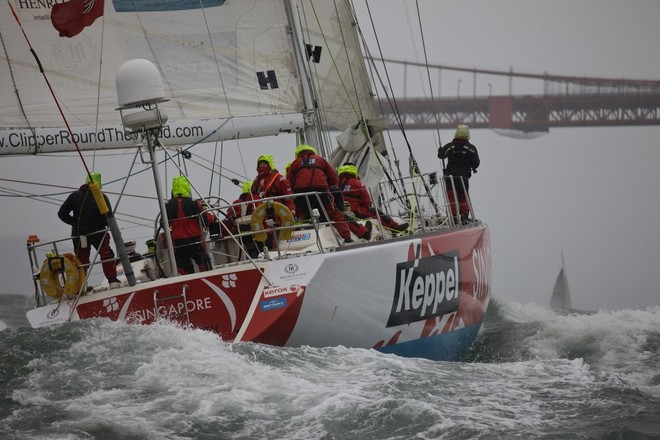 Singapore finishes second in Race 9, Qingdao to Oakland, San Francisco after crossing under the Golden Gate Bridge - Clipper 11-12 Round the World Yacht Race  © Abner Kingman/onEdition
