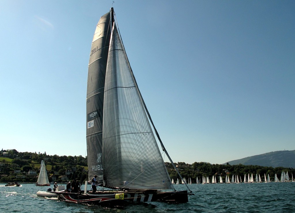 The D35 Alinghi of ernesto Bertarelli that took 4th place this year, before the start. - Bol d'Or Mirabeaud 2012 photo copyright Jean Philippe Jobé taken at  and featuring the  class