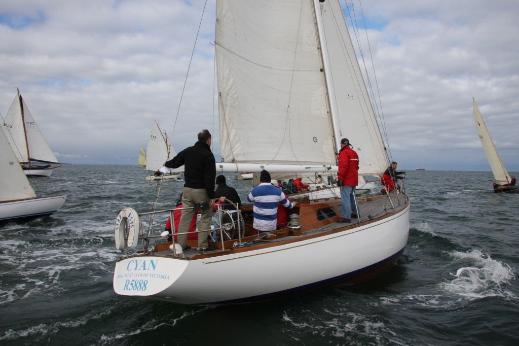 Cyan starting on her way to silver - Classic Yacht Association 2012 Winter Series Race 1 May 6 photo copyright Bob Tanner taken at  and featuring the  class