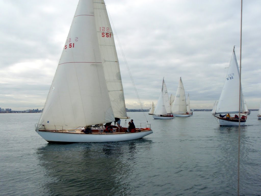 Boambillee leads the fleet off from the start with Renene close at hand - Classic Yacht Association 2012 Winter Series Race 2 May 20 photo copyright Scott McDonald taken at  and featuring the  class