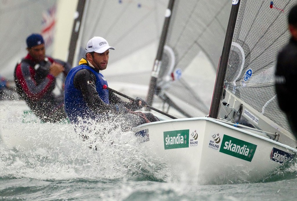 20120607  Copyright onEdition 2012©
Free for editorial use image, please credit: onEdition

Ben Ainslie, (GBR) racing in the Finn class on day 4 of the Skandia Sail for Gold Regatta, in Weymouth and Portland, the 2012 Olympic venue. The regatta runs from 4 - 11 June 2012, bringing together the world's top Olympic and Paralympic class sailors.
 
2012 marks the seventh edition of Skandia Sail for Gold Regatta. The inaugural event was held in 2006 when 264 boats from 22 nations competed in 13 class photo copyright onEdition http://www.onEdition.com taken at  and featuring the  class